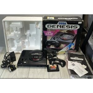 Sega Genesis Console 16-Bit Sonic the Hedgehog Box TESTED W Golf Game